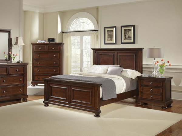 Reflections Mansion Panel Bed (Dark Cherry Finish) : Decor South
