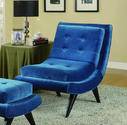5th Avenue Armless Swayback Lounge Chair (Cerulean Blue)
