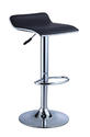 Adjustable Height Bar Stool - Set of 2 (Black Faux Leather & Chrome)