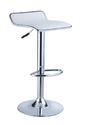 Adjustable Height Bar Stool - Set of 2 (White Faux Leather & Chrome)