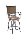 Big & Tall Counter Stool with Arms (Copper Stamped Back)
