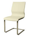 Charlize Side Chair (Stainless Steel, Wenge Veneer & Ivory Finish)
