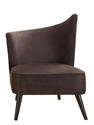 Elegant Accent Chair with Left-Flared Back (Black Microfiber)