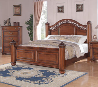 Barkley Square Bed (Warm Oak Finish) - [BQ600QB]