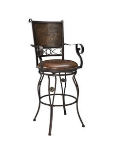 Big & Tall Barstool with Arms (Copper Stamped Back) - [222-432]