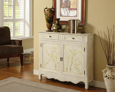 Hand-Painted Two Door Console (White) - [246-332]