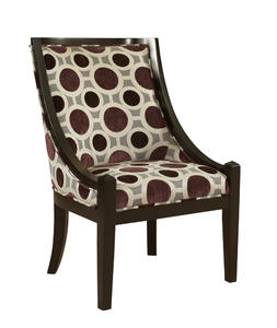 High Back Accent Chair (Mulberry & Grey) - [502-822]