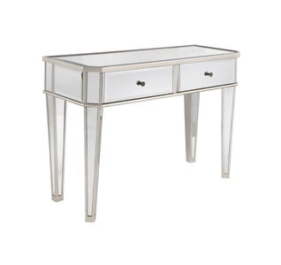 Mirrored Console with Silver Wood (Mirrored & Silver) - [233-225]