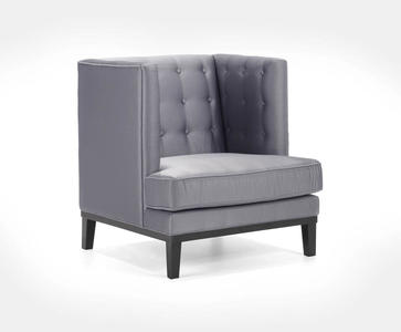 Noho Arm Chair (Silver Satin Fabric) - [LC10061SIL]